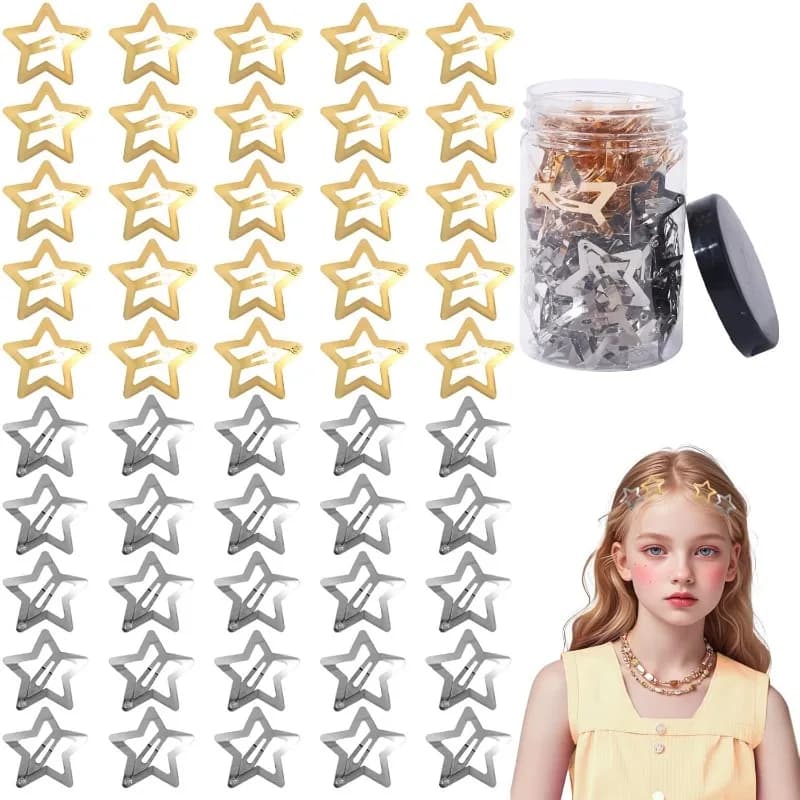 Y2K Star Drill Set (10/20/50 pieces) Versatile daily design for parties Simple and exquisite, wearable safely without damaging your hair
