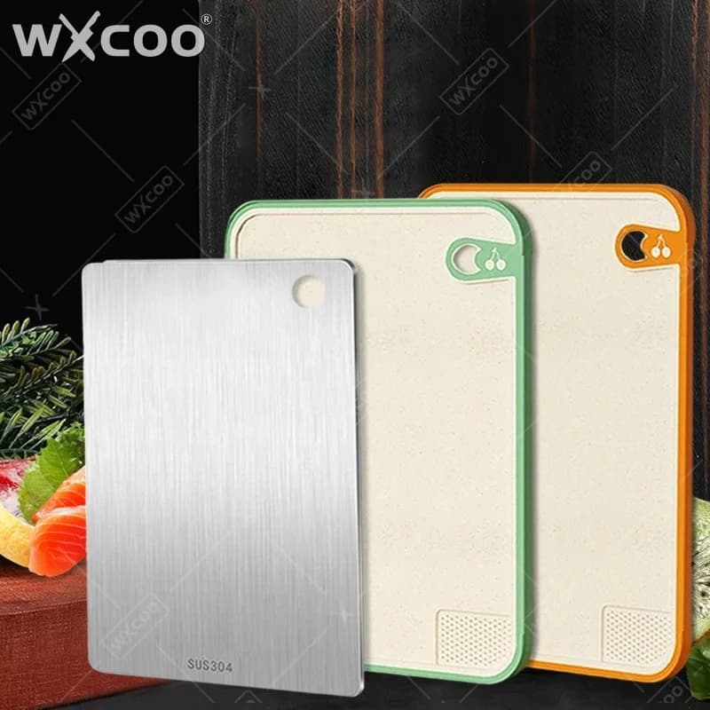 WXCOO 1 Piece Stainless Steel Cutting Machine for Meat and Fruit, Double Side Kitchen Cutting Machine for Food