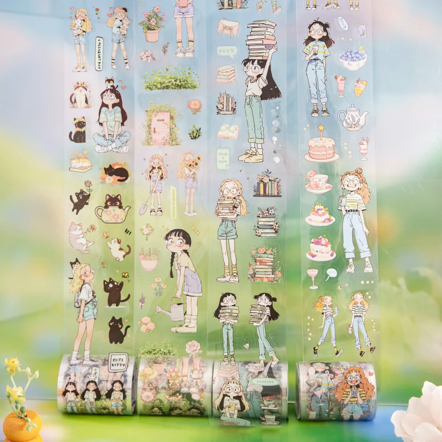 1 rotolo di nastro decorativo per animali domestici con personaggi dei cartoni animati, adatto per scrapbooking fai da te, materiali per collage, custodia per telefono e decorazioni per notebook