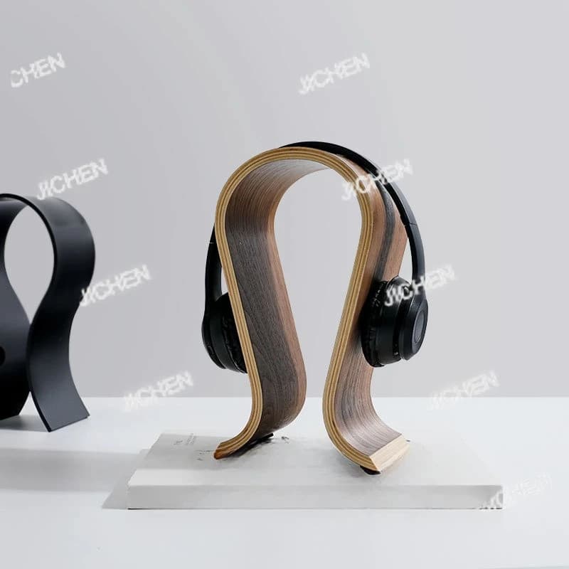 Supporto per Cuffie in Noce Moderno e Semplice JC, Ornamento per Mobile TV, Studio, Camera dei Bambini, Musica