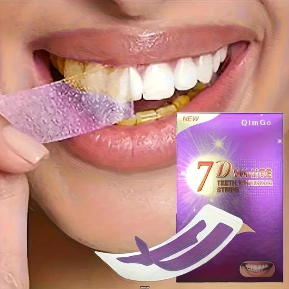 7D Whitening Strips to Remove Teeth Yellowing, Whitening Tools, Purple Strips to Illuminate and Teeth Whitening