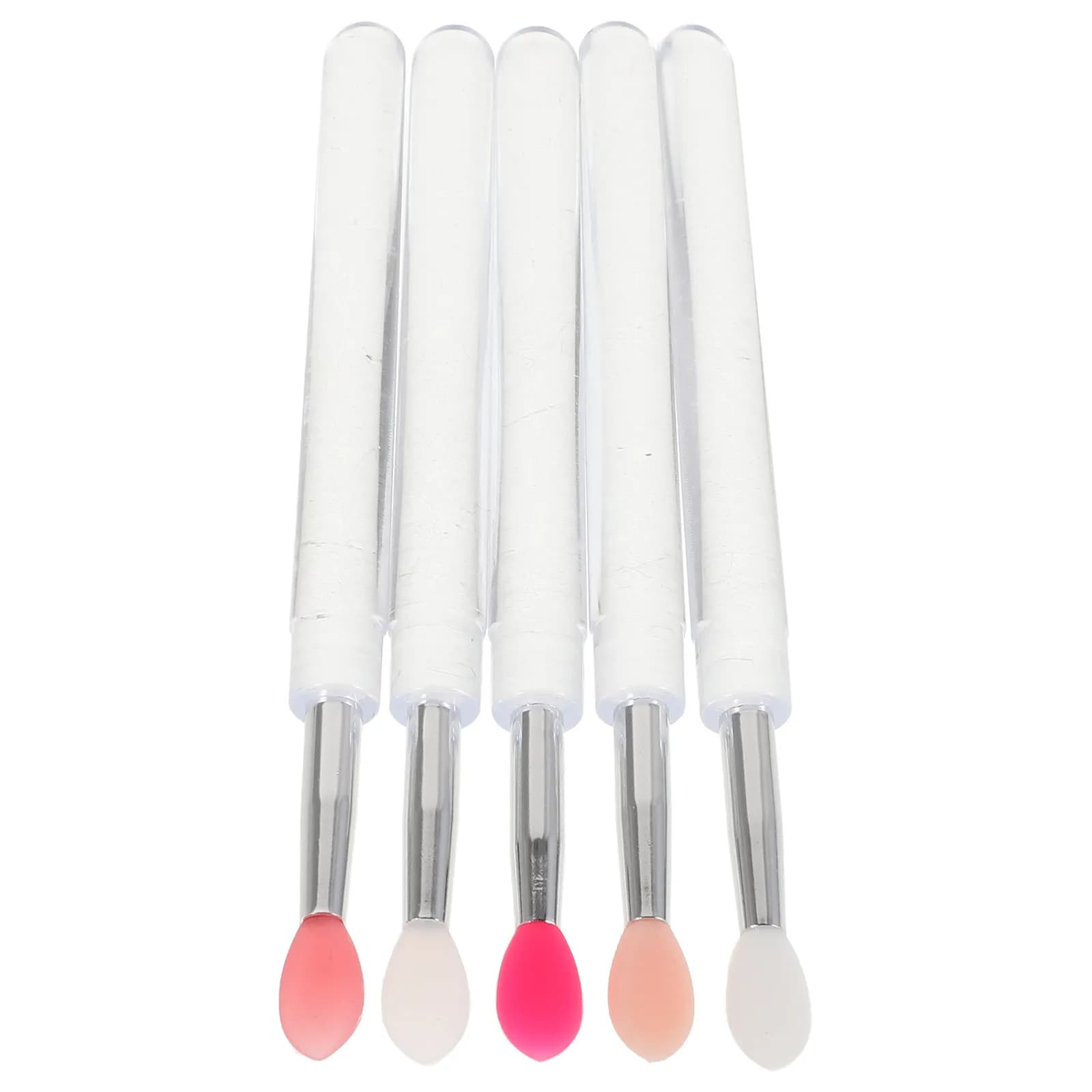 Kit di 5 Pennelli in Silicone per Labbra, Applicatori Morbidi e Confortevoli per Rossetto, Maschera Labbra, Ombretto, Glitter, Ideali per Viaggi