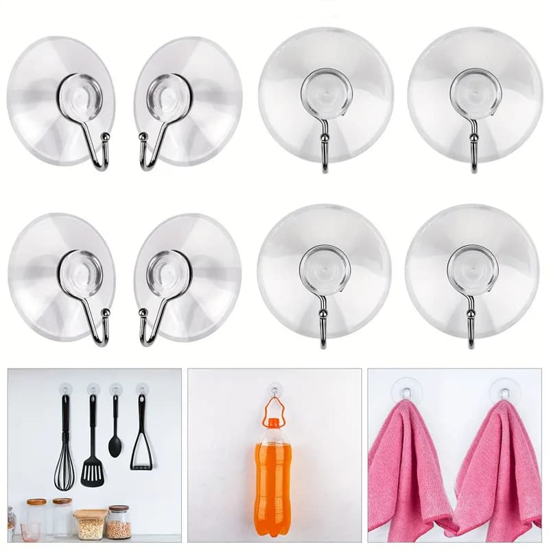 5/10/20 Pz Ganci A Ventosa 40mm Trasparente Ventosa Tazza Ganci Vestiti Cappotto Gancio Per La Cucina Bagno Multi-funzione gancio rack