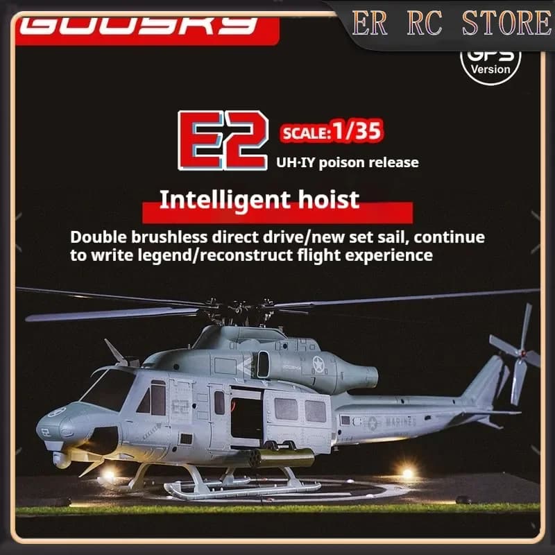 Goosky RC E2 GPS Elicottero telecomandato intelligente UAV elettrico Uh-1Y per addestramento professionale e principiante con fotocamera
