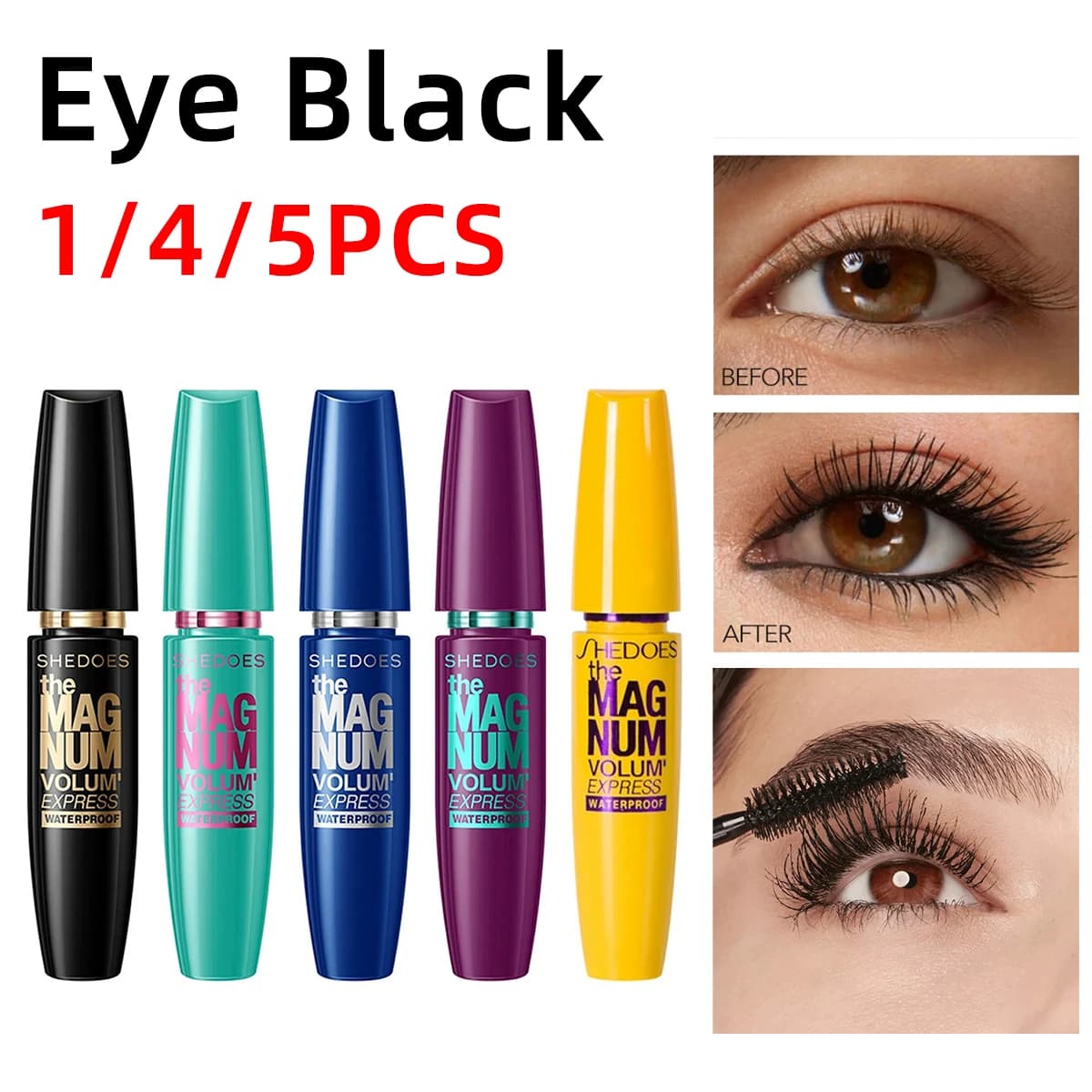1/4/5 pieces black eyes waterproof sweat proof natural durable thin curls not easy to deburring a delicate ideal Christmas gift