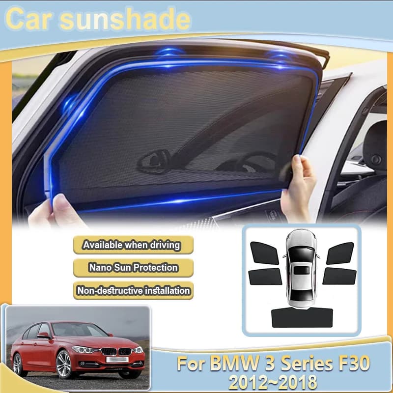Per BMW Serie 3 F30 2012 2013 2014 ~ 2018 Auto Maglia Parasole Blocco UV Protezione Solare Parabrezza Tende Finestra Visiere Accessori