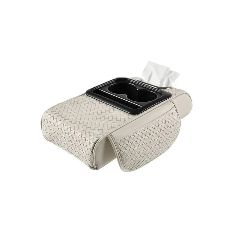 Organizer per console centrale per auto 4 in 1 aggiornato - Scatola portaoggetti multifunzionale per braccioli con porta fazzoletti integrato per veicoli puliti