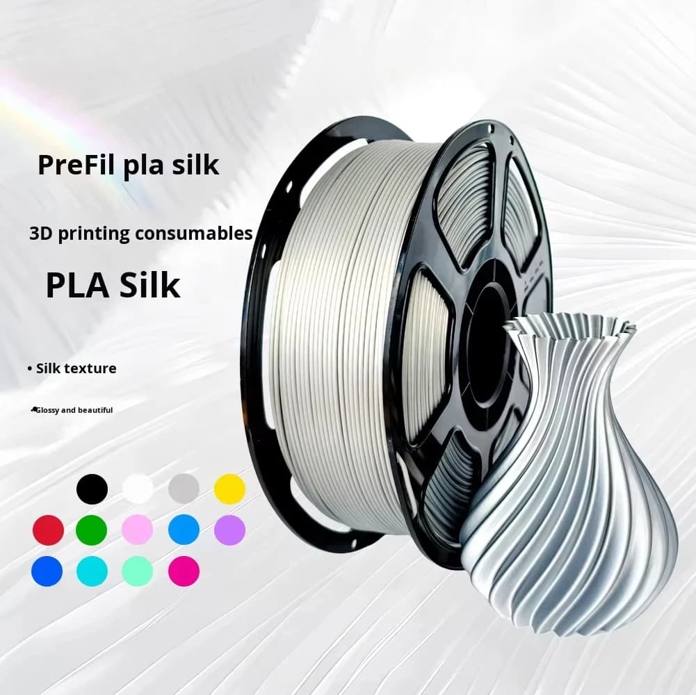 Silk Single Color 3D Printing Consumables PLA Silk 1KG 3D Printer Monochrome Silk Silvery 3D Filament