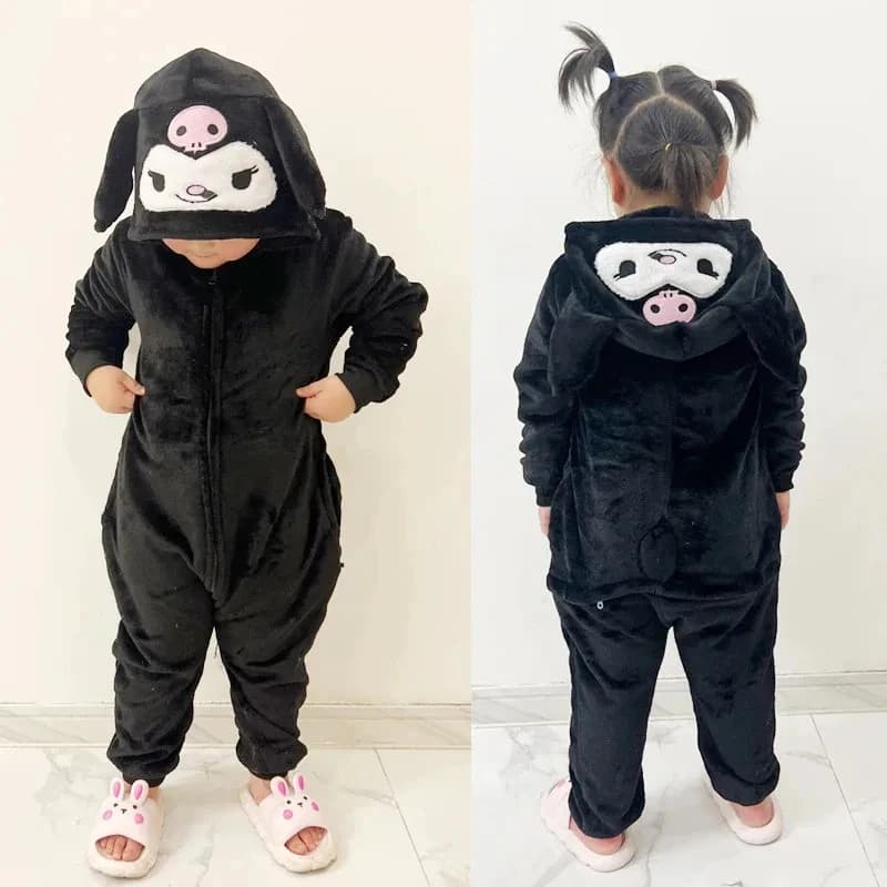 Costumi di Halloween per Cosplay ★ Pigiama Intero per Bambini Kuromi, Costume da Cartone Animato per Ragazze, Abbigliamento Intero per Feste ☆ Nuovo