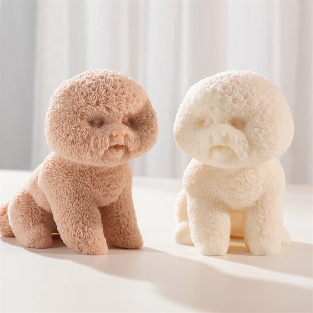 Bichon Frise Dog Puppy Candle Mold Animal Puppies Soy Wax Silicone Mould Dog Lover Home Decor