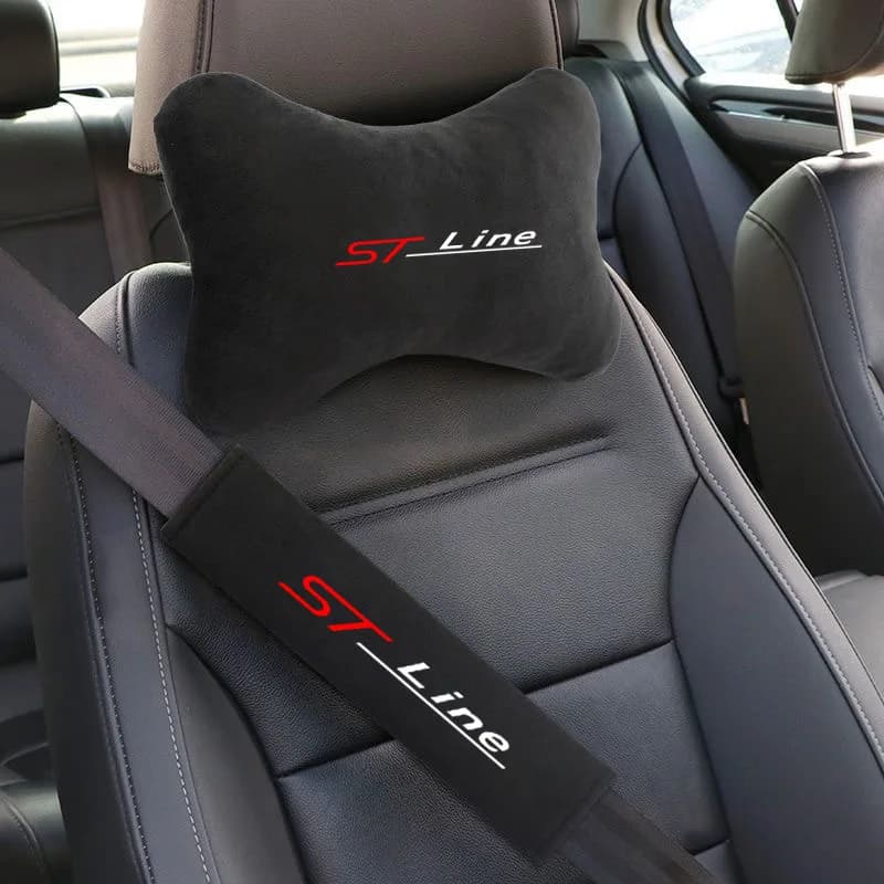 For ST LINE Mk2 Mk3 Mk4 2 3 4 ST Car Headrest Neck Support Seat Soft Neck Pillow Auto Accessories