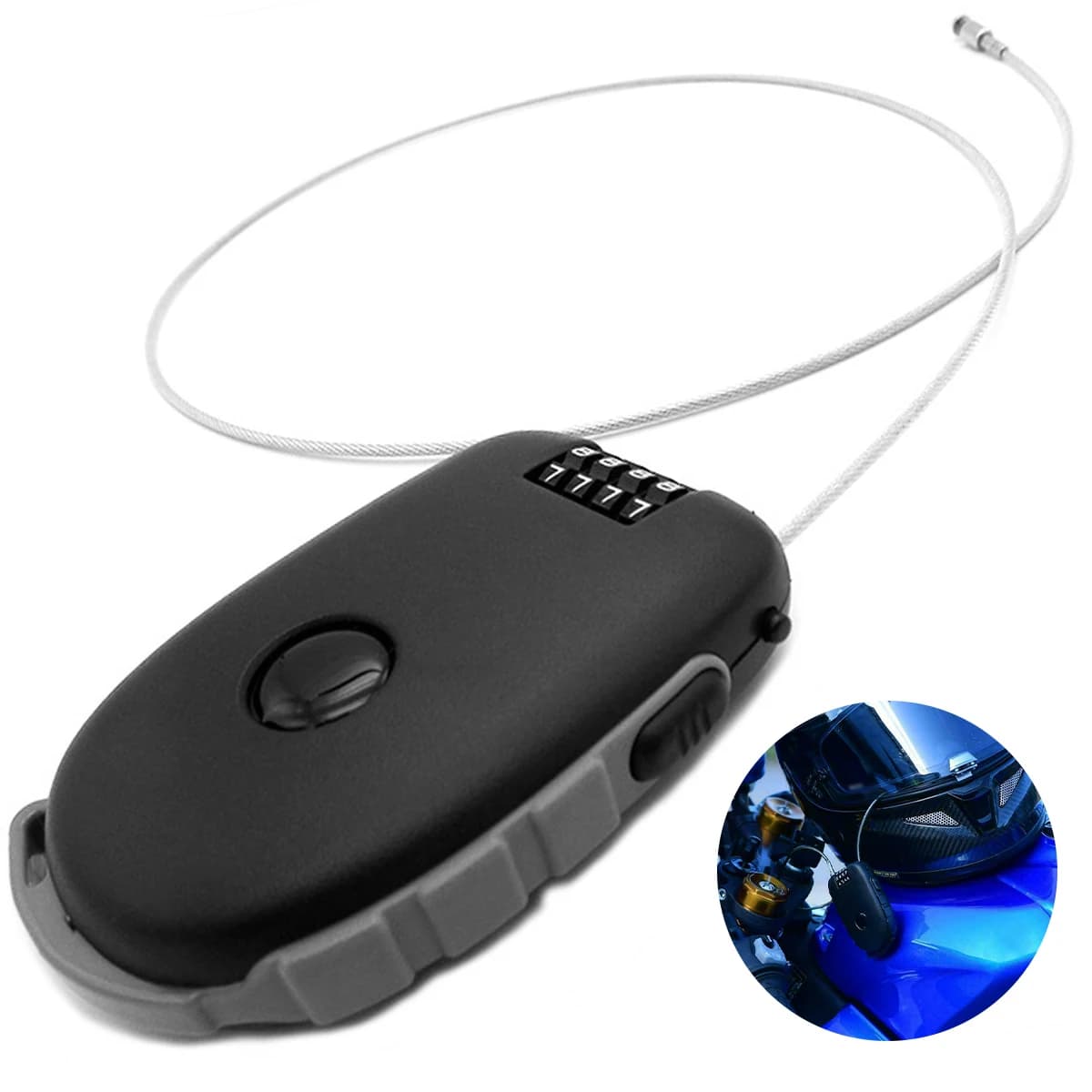 Lucchetto per Casco Moto a 4 Cifre Resettabile, Mini Lucchetto Antifurto Portatile per Moto e Biciclette, Ideale per Viaggi