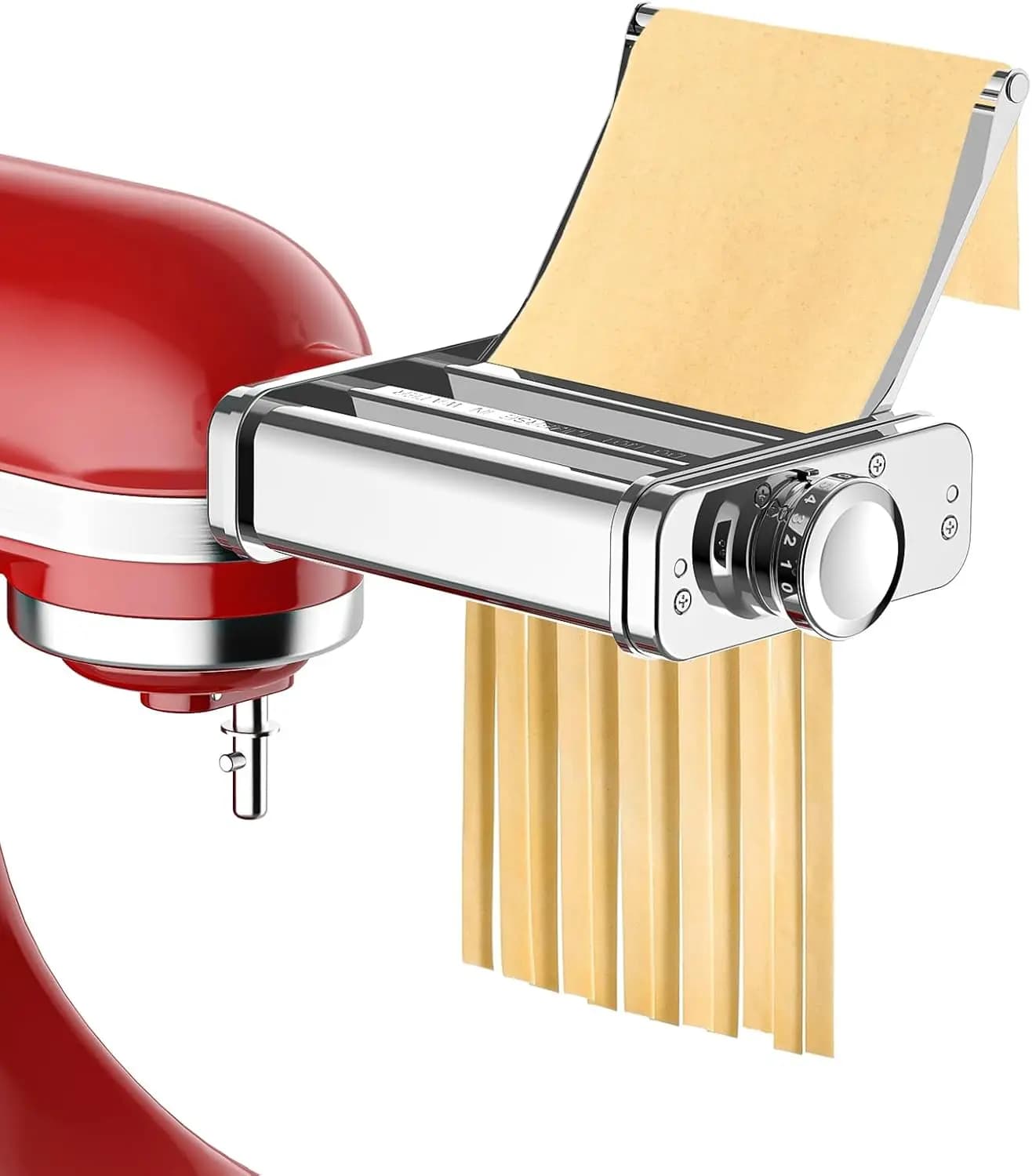 Accessorio 3-in-1 per Impastatrici, Macchina per Pasta in Acciaio Inox con Rullo e Lame per Spaghetti e Fettuccine