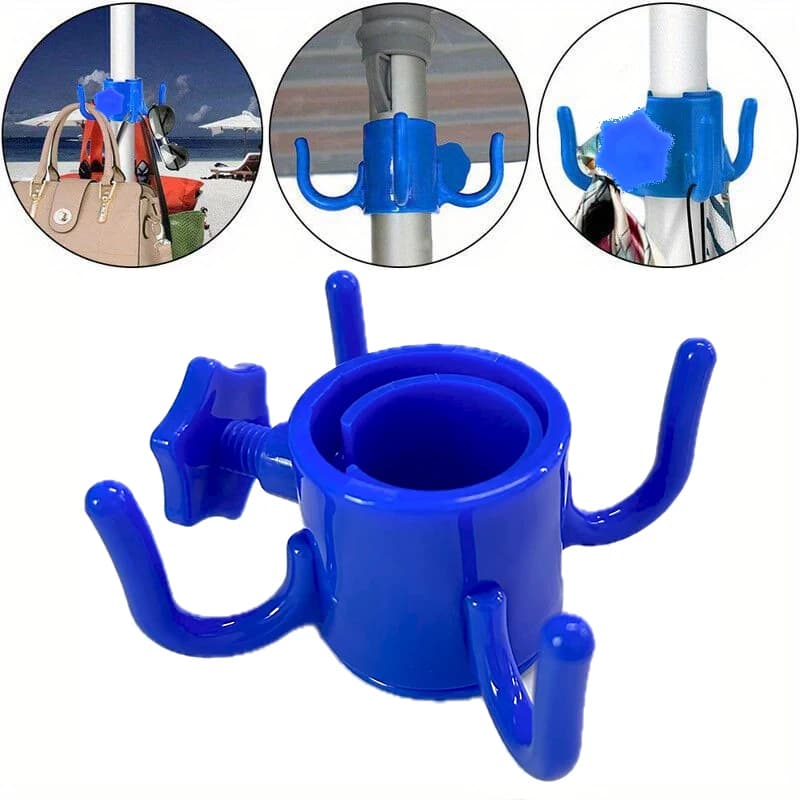 Gancio per ombrellone da spiaggia appeso campeggio viaggio a quattro angoli chiusura a gancio per ombrellone per asciugamani borse cappelli accessori per tende gancio per tenda