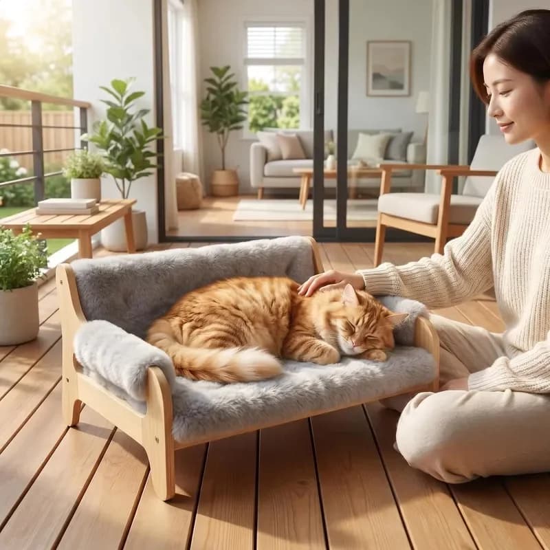 Eco-Friendly MDF Solid Rectangle Collapsible Cat Scratcher Recliner Sofa Hammock Pet-Shared Removable Washable Scratching