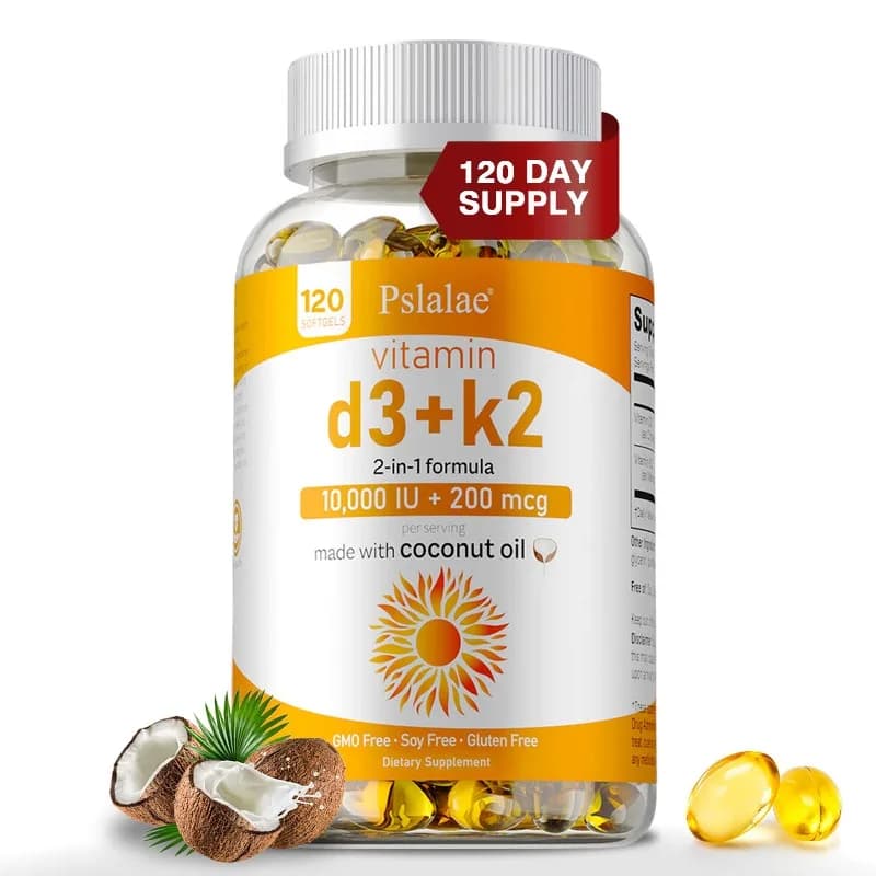 Vitamin D3+K2 Supplement - Mood Balance, Supports Joint, Bone and Immune Health, Regulate Calcium Metabolism, Joint Flexibility