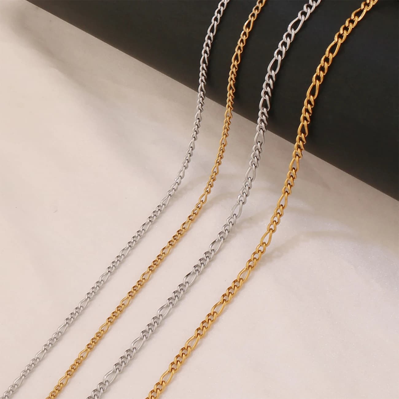 100 centimetri In Acciaio Inox Figaro Curb Catena Cubana Risultati 3:1 Curb Catena a Maglia per la Creazione di Gioielli Forniture Collana Bracciale FAI DA TE