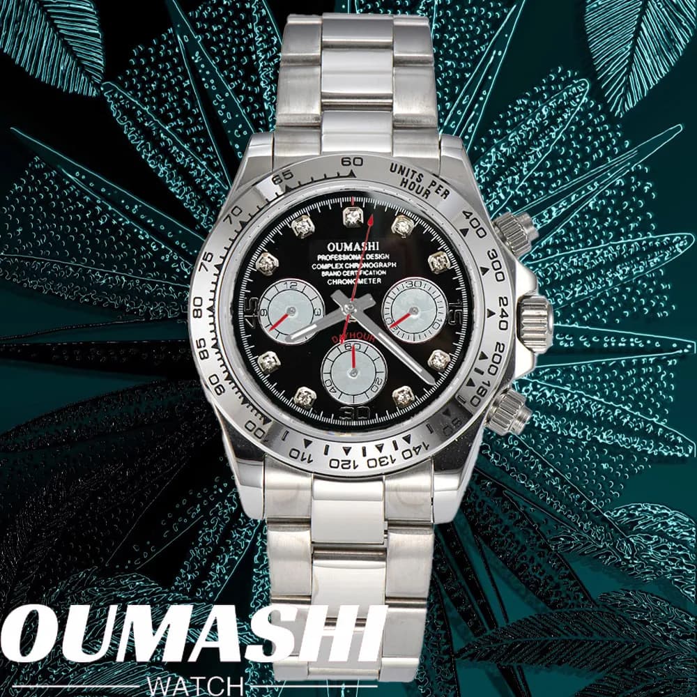 Luxury VK63 Watch Quartz Chronograph 39.3 mm VK63 Men's Watch Sport Sapphire Glass Ceramic Bezel with Men's Watch Insert