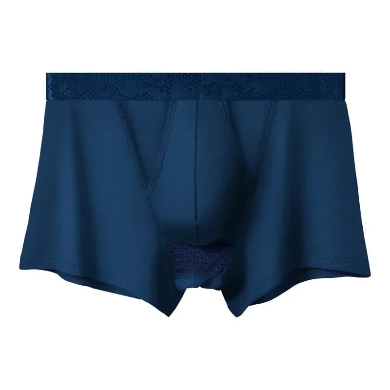 Intimo da uomo stile bullet, separato e distinto. Realizzato in seta di ghiaccio, con supporto per lo scroto. Boxer da uomo, sottili, traspiranti, realizzati in Moda