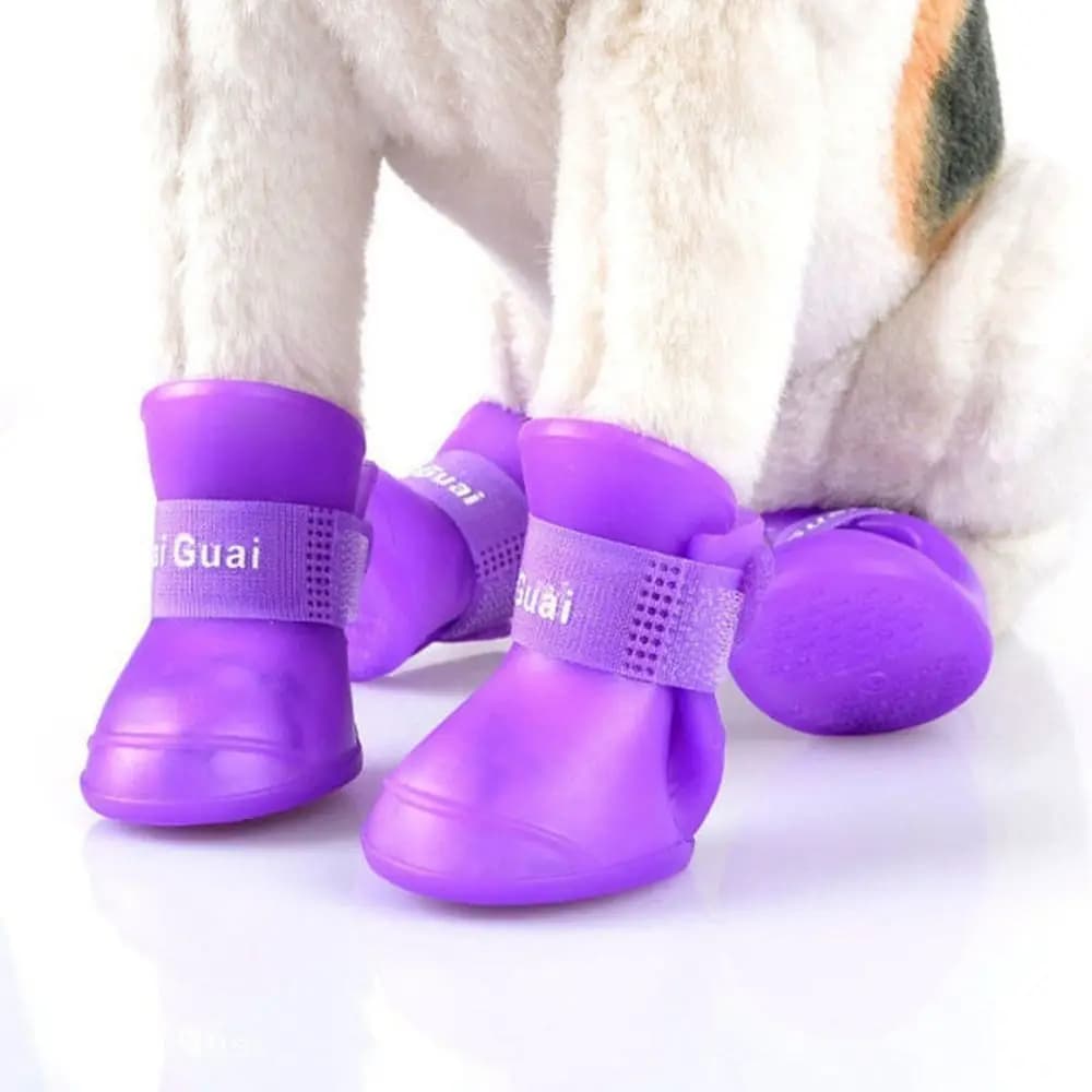 Anti-slip Durable Cat Puppy Waterproof Foot Cover Pet Shoe Rubber Boot Dog Rain Shoe Pet Supplies