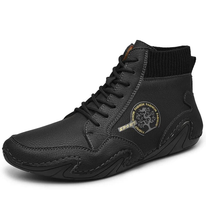 VIPOL Winter leather men's boots, handcrafted men's casual shoes, walking sports shoes, high-top snow boots