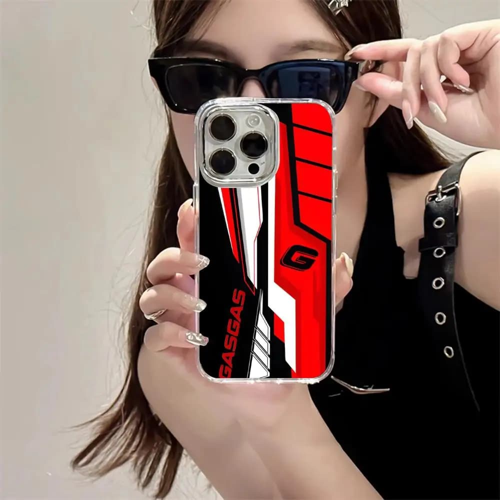 GasGas-s Red M-Motorcycle Phone Case For Iphone 17 16 15 14 13 12 11 Pro Max Xr Air Plus Silicone Cover Silver Hard Shell Cover