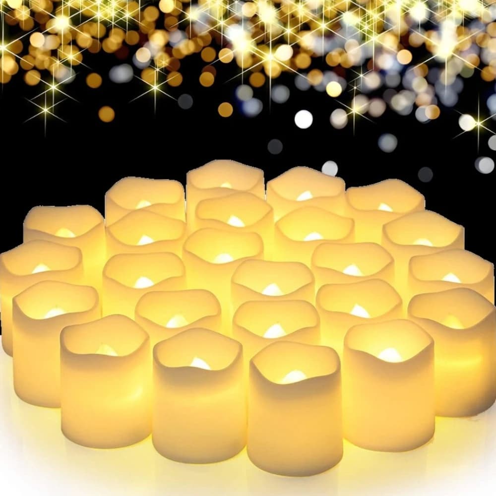12/24 pieces LED Tea Candles Without Flame 100 + Hours Battery Powered Tealight Candle For Party Wedding Birthday Home Decoration