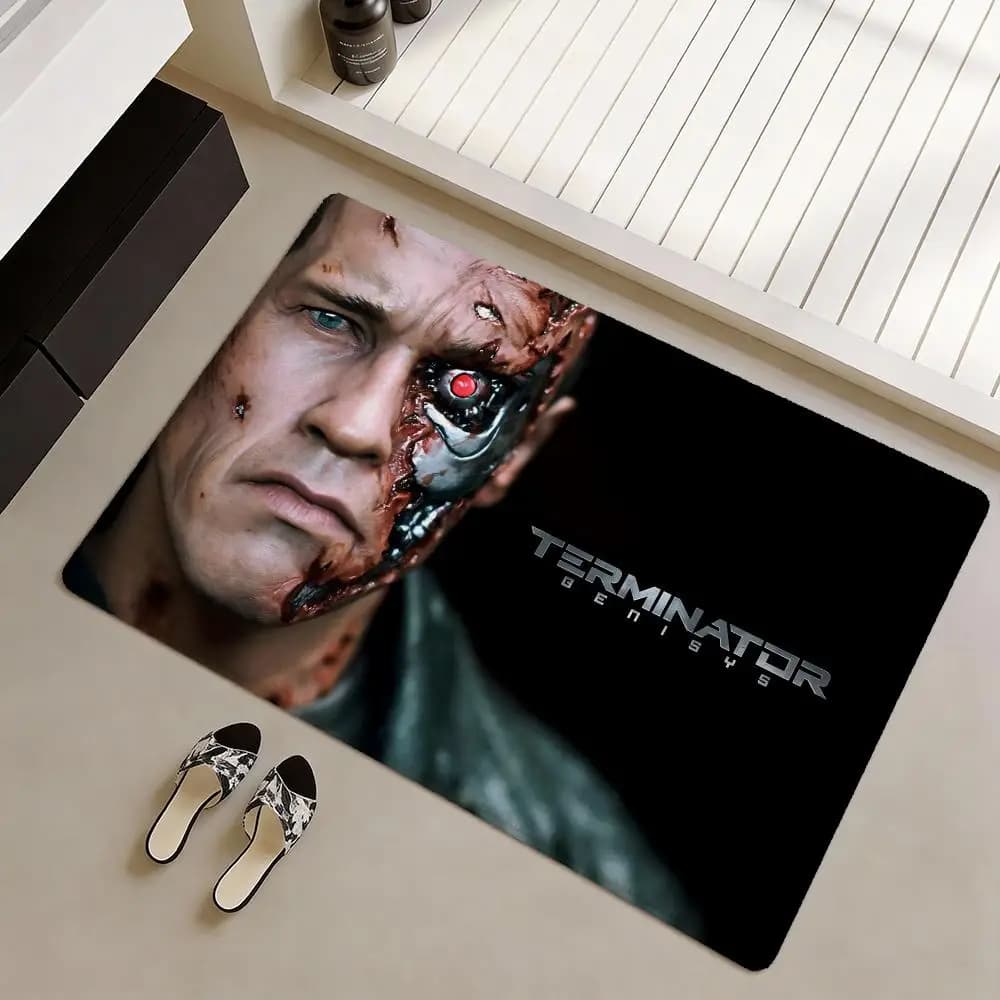 Tappetino da pavimento The Terminator, film di fantascienza americano, in morbida flanella, antiscivolo - Tappeto ispessito per soggiorno e decorazioni per la casa