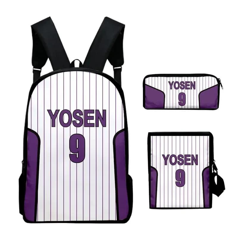 2026 Basketball Kuroko No Basket Basuke Kaijo School Uniform Kise Ryota 3D 3pcs/Set Backpack Inclined shoulder bag Pencil FIKW0