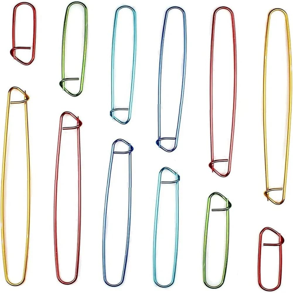 12 pezzi supporti per punti pennarelli set di supporti per punto in filo di alluminio per lavorare a maglia all'uncinetto strumento per tessitura con spilla grande con marchio colorato