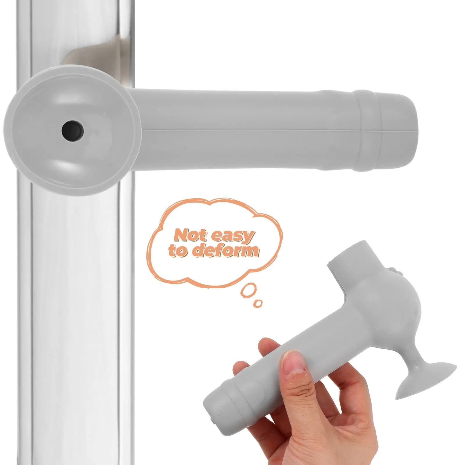 Copri Maniglie in Silicone, Protezioni Antiurto per Maniglie, Impugnatura Morbida Antiscivolo per Porte di Casa e Ufficio, Grigio