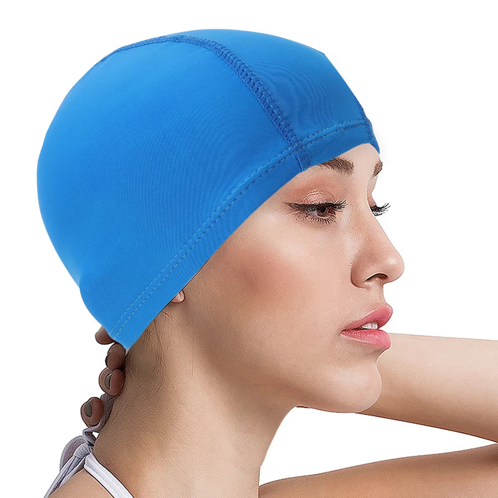 4 Pezzi Cuffie da Nuoto Semplici in Nylon Elastico per Adulti, Bambini, Donne e Uomini, Ideali per Capelli Lunghi, per Piscina