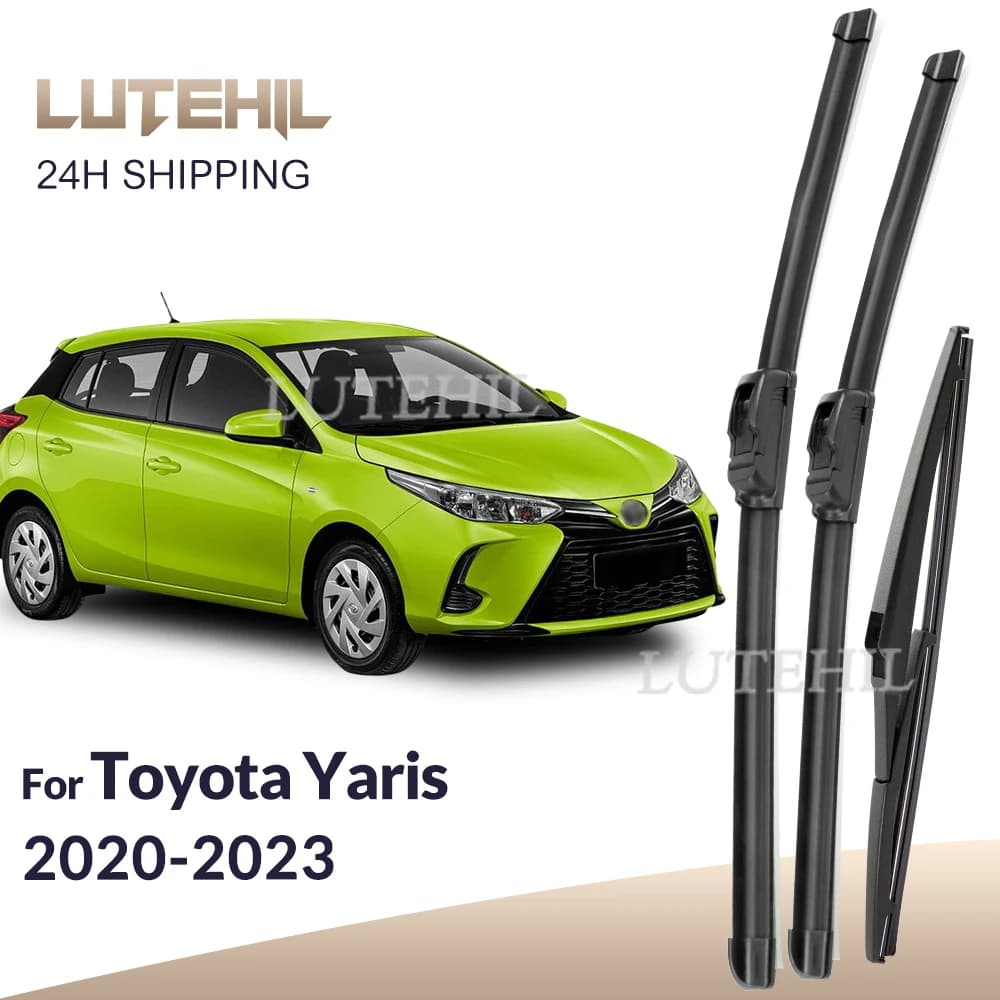 For Toyota Yaris 2020-2023 2021 2022 Wiper Front & Rear Wiper Blades Windshield Windscreen Window Brushes 24"+16"+12"