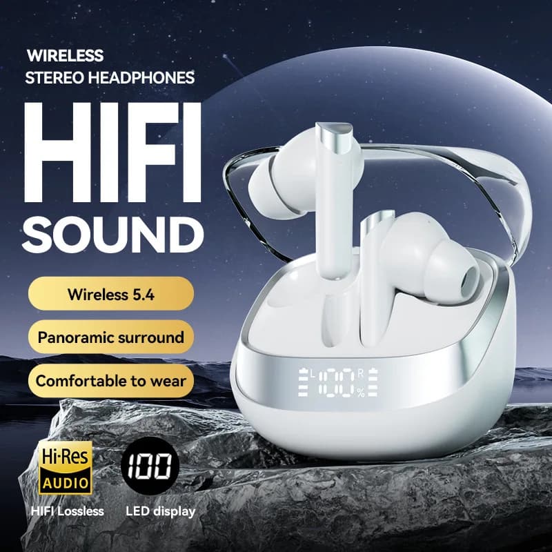 Bluetooth 5.4 TWS Wireless Earbuds In Ear Headphones LED Digital Display HiFi Bass Noise Cancelling HD Calling Sports Earphones
