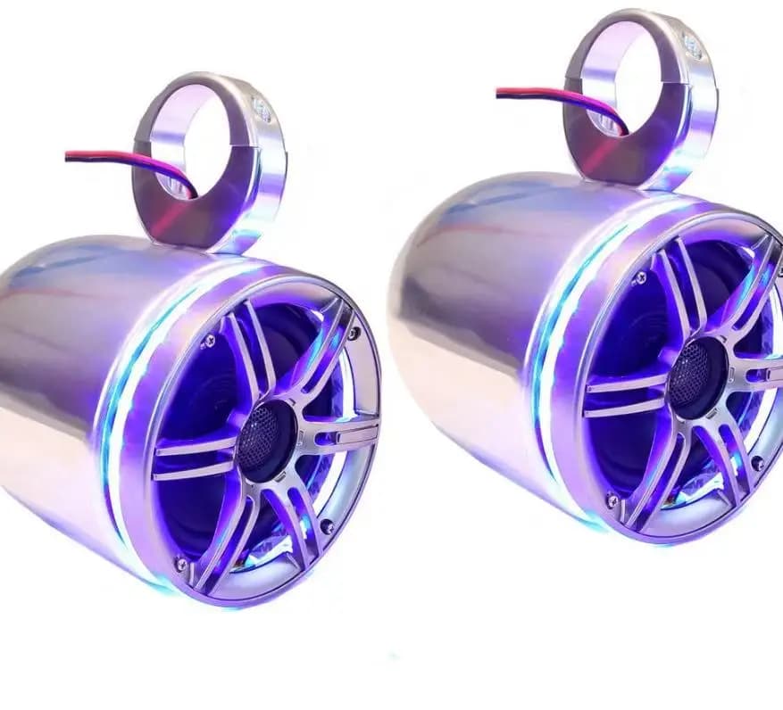 Water Ski Rack With Blue LED Light Ring Dual Piston 2-Pedal Horn Hardware Accessory For Yacht Marine Boat Vessel Water Sport