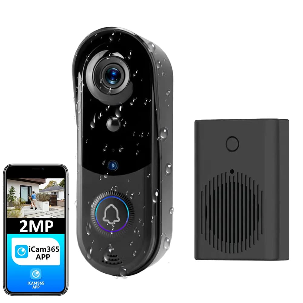 Archiviazione cloud GRATUITA 1080P 2.4Ghz WiFi Wireless Batteria da 5000 mAh Campanello video intelligente IP65 Sicurezza porta esterna con campanello USB