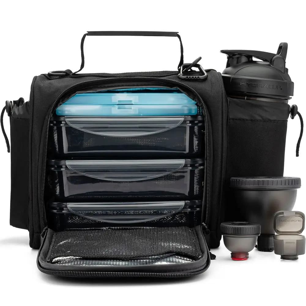 Borsa per la preparazione dei pasti, borsa termica con contenitori inclusi, borsa termica per il pranzo con contenitori, borsa per la preparazione dei pasti con shaker.
