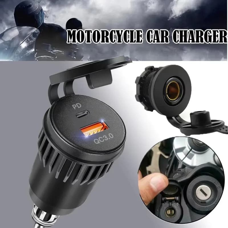 Presa moto QC 3.0 da 12 V a USB C Spina UE USB C Adattatore di ricarica rapida Presa di corrente per moto Hella DIN per BMW