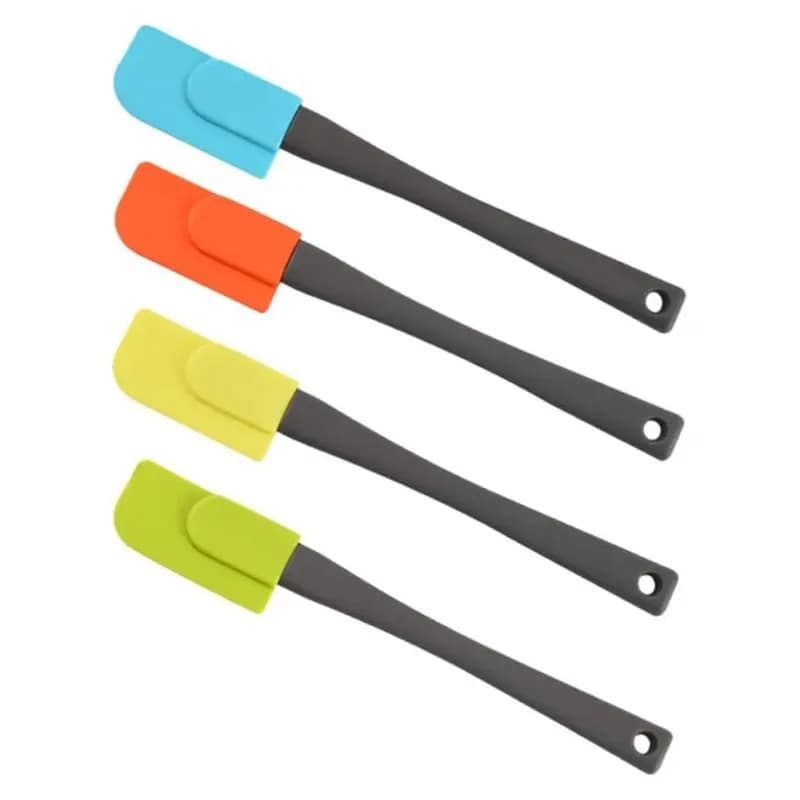 ABMH-Multi-Purpose Kitchen Utensils For Cutting Silicone Butter And Cheese Spreaders 4Pcs With Plastic Handles, Random Color