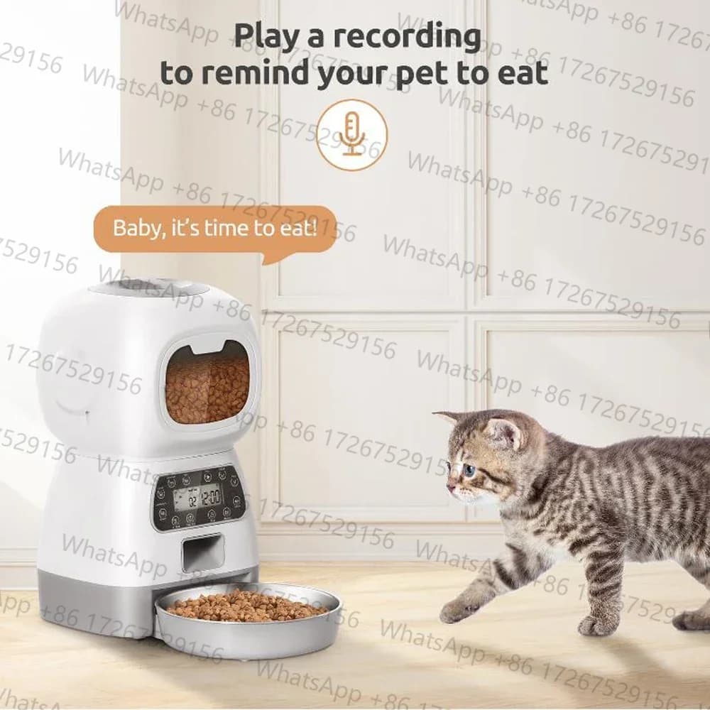 Applicable to3.5L Automatic Dog Feeder Smart Food Dispenser Wifi Cats Dogs Timer Stainless Steel Bowl Auto Dog Cat Pet Feeder Pe