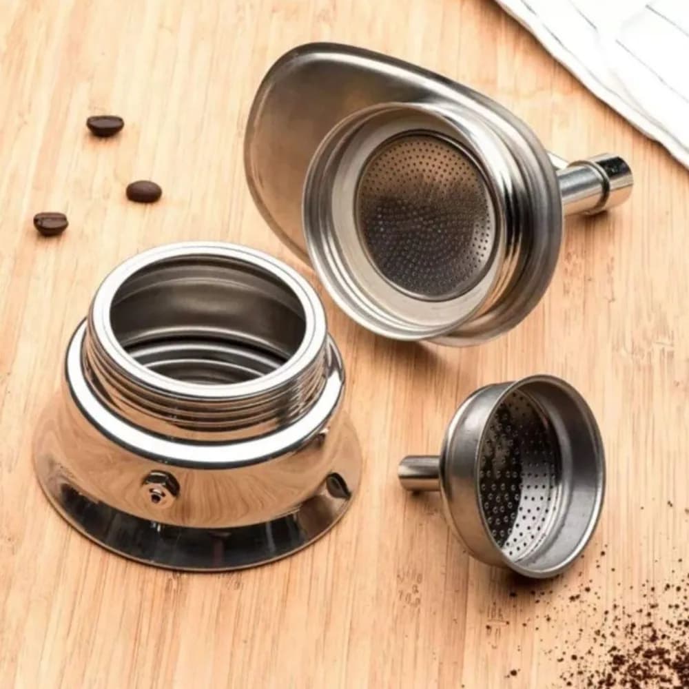 Stainless Steel Mocha Coffee Pot Hand Pour Uncoated Stovetop Espresso Maker 1Cup/4 Cup Single Tube Espresso Maker Coffee Pot