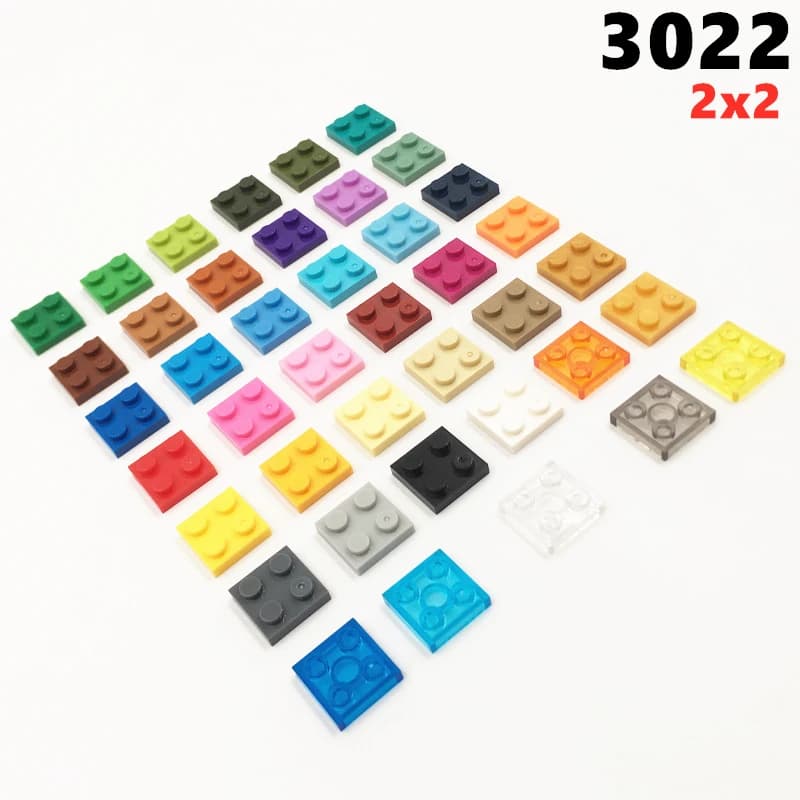 100 pz/lotto MOC Parts 3022 Plate 2x2 figure compatibili mattoni fai da te Assmble Building Blocks Particle Kid Puzzle Brain Toys Gift