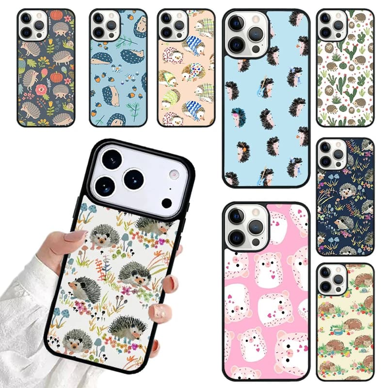 Kawaii Little hedgehog colored Phone Case For iPhone 17 16 15 14 13 12 11 Pro Max 17air Shockproof Cover Fundas
