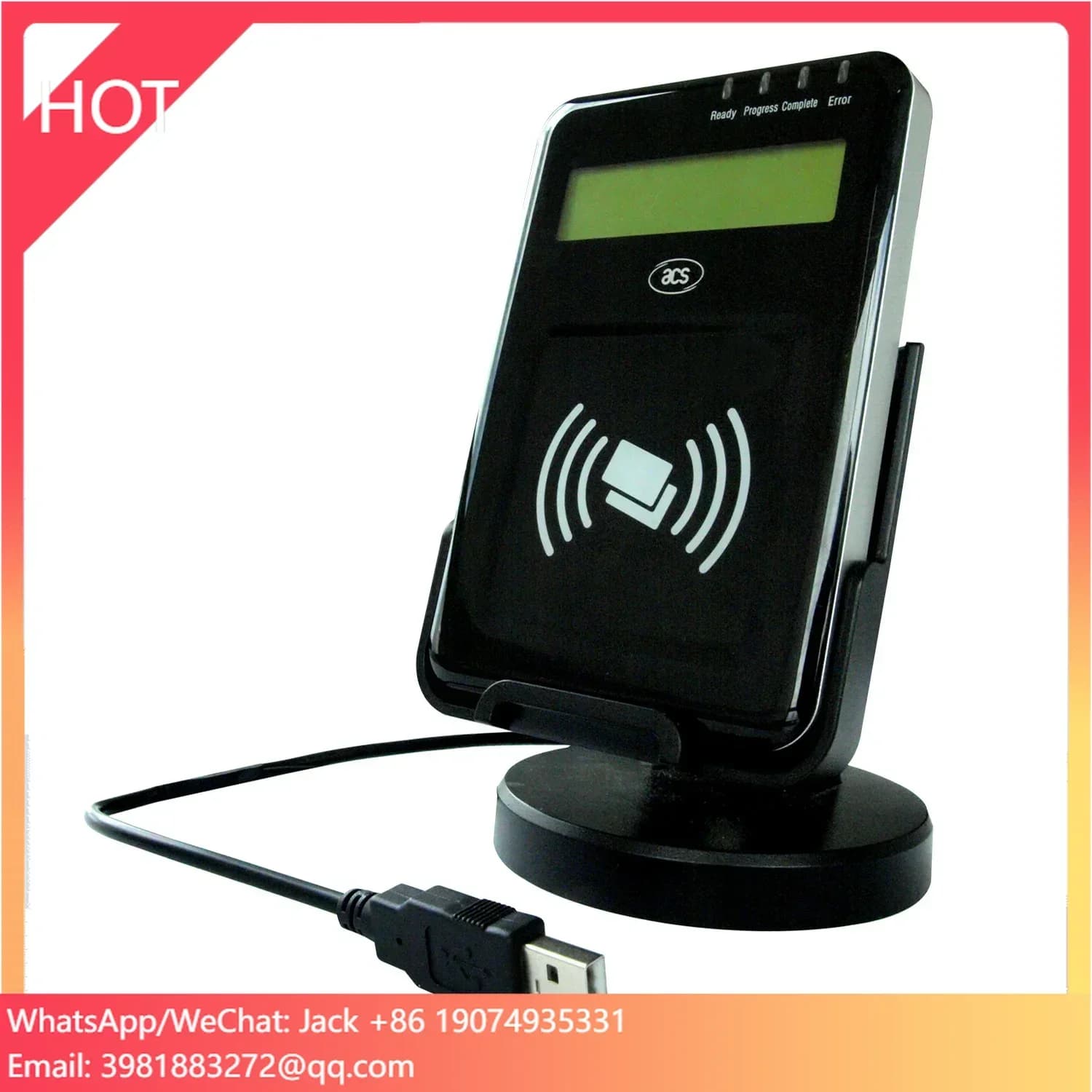 Sistema di Controllo Accessi Visual Vantage 13.56 MHz NFC USB con Lettore di Carte RFID e LCD ACR1222L
