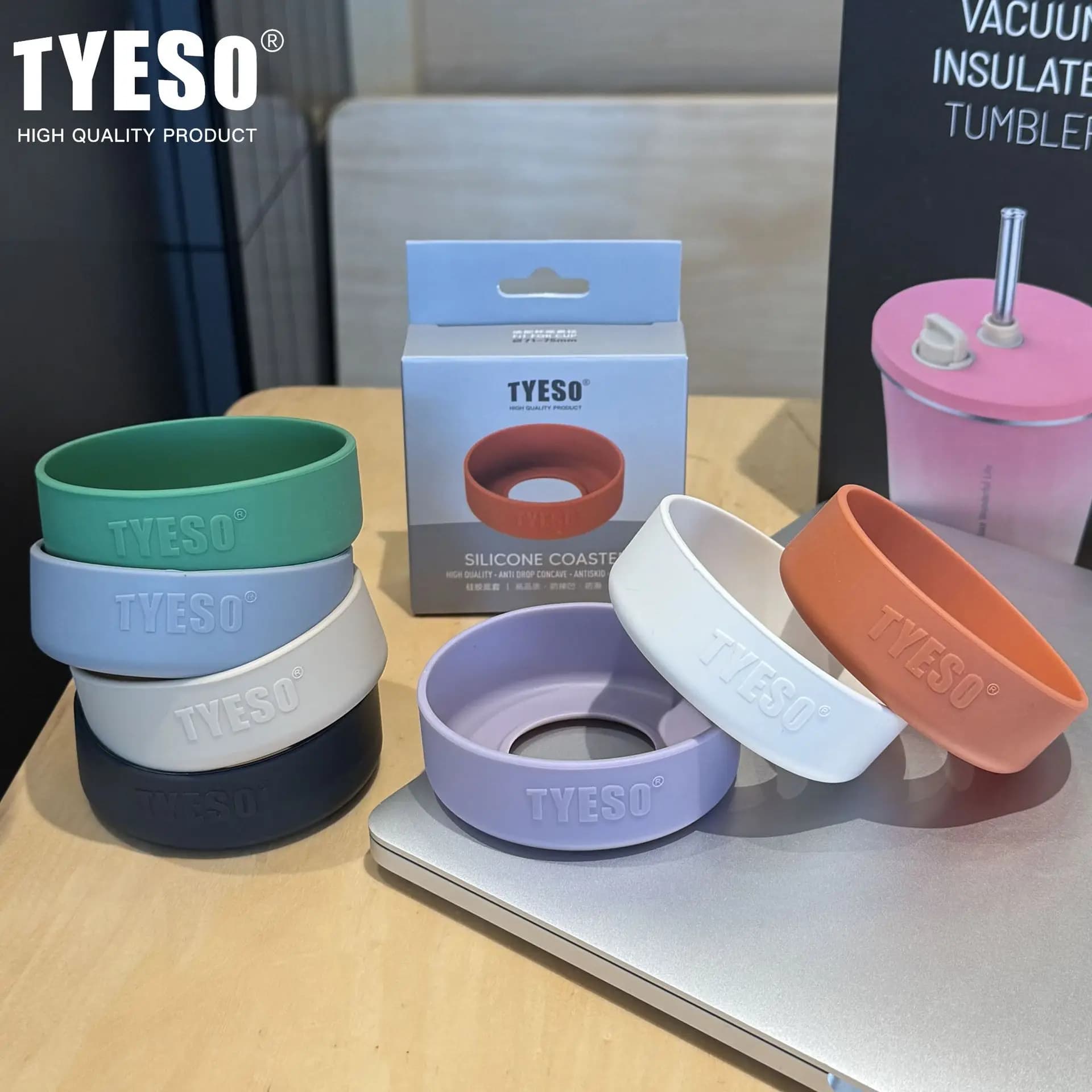 Tyeso 1Pcs Silicone Water Bottle Bottom Cover Shock Absorbing Base Sleeve Fit with 71-77mm Diameter Protective Bottom Pad