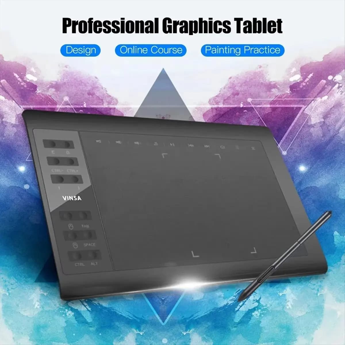 Super Sale Professional Graphics Drawing Tablet 10x6 Inch with Stylus Pen for PC Windows Laptop Painting Designing Online Cour