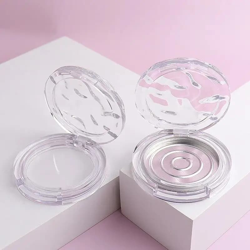 Empty Transparent Wavy Cosmetics Palette Holder Box Eyeshadow Blusher Lipstick DIY Powder Makeup Box