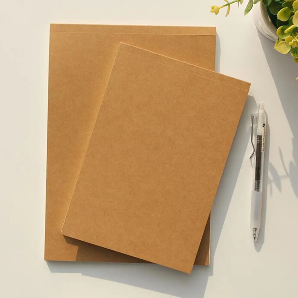 Kraft Paper Notebook Compact Size Blank Interior Retro Aesthetic Journal Sketchbook Diary Notepad Writing Drawing Travel