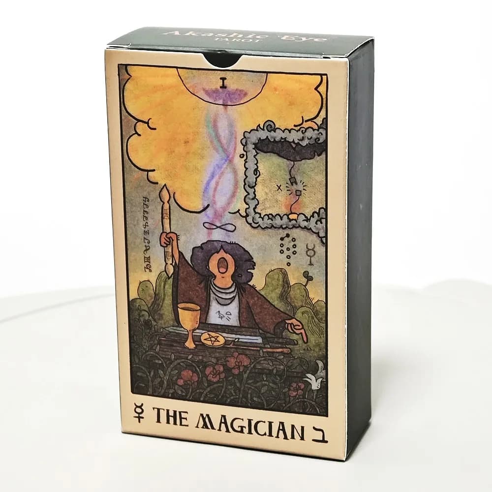 Tarocchi Akashic Eye 78 carte dei tarocchi con immagini invertite Mazzo indie 12 * 7 cm