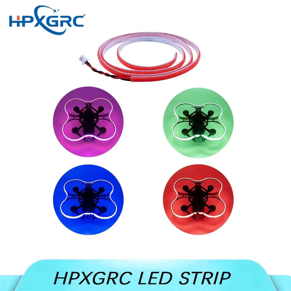 HPXGRC Red/green/pink/blue LED Strip (plug & play) No welding required, suitable for FPV drone DIY parts